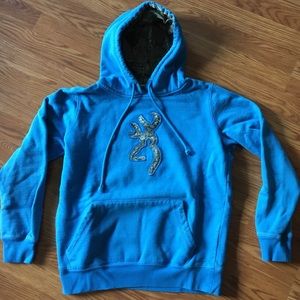 Women’s Blue and Camo Browning Hoodie